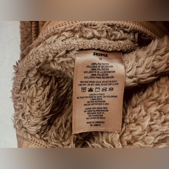 SKIMS Teddy Sherpa Fleece Jogger Pants, Desert Tan Brown, Medium M, Cozy & Warm - Picture 5 of 9